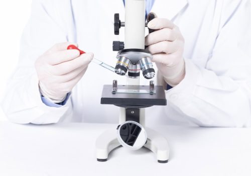 Microscope for scientific research and analysis.